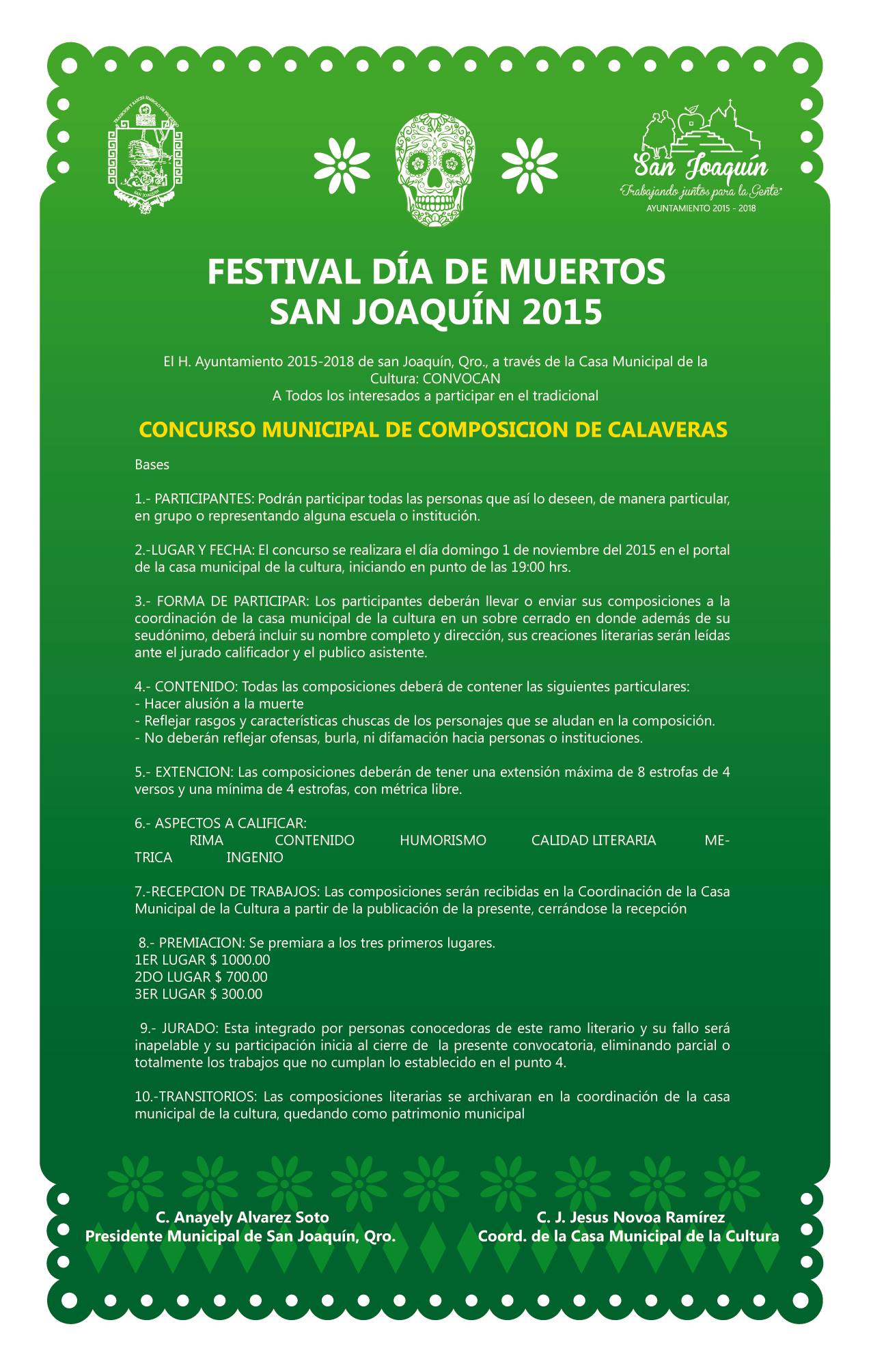 Festival de Muertos 2015 San Joaquín, Qro. 2015